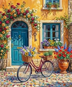 Floral Bike Paint By Numbers