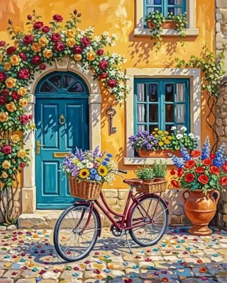 Floral Bike Paint By Numbers 