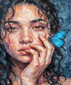Lady And Butterfly Paint By Numbers