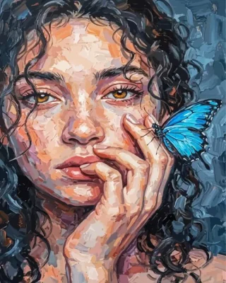 Lady And Butterfly Paint By Numbers