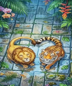 Lion And Tiger Paint By Numbers