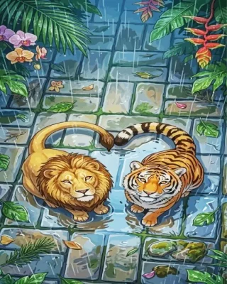Lion And Tiger Paint By Numbers 