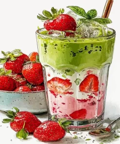 Matcha Smoothie Paint By Numbers