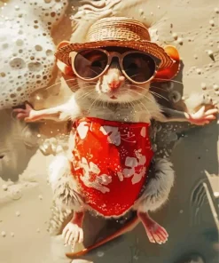 Mouse In Vacation Paint By Numbers