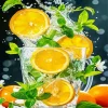 Orange Mint Water Paint By Numbers