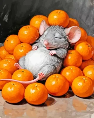 Sleepy Mouse Paint By Numbers 