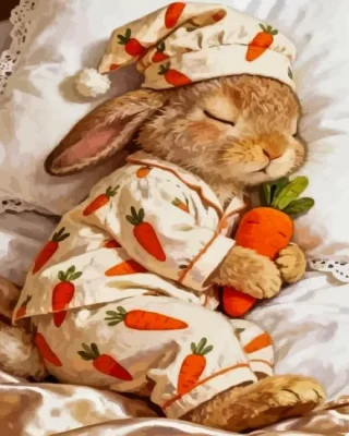 Sleepy Rabbit Paint By Numbers 
