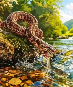 Snake Catshing Fish Paint By Numbers