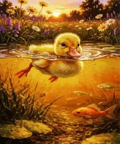 Sunset Duck Paint By Numbers