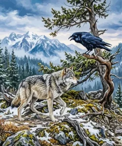 Wolf And Raven Paint By Numbers