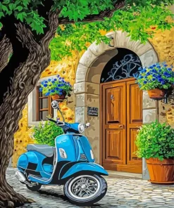 Blue Motorcycle Paint By Numbers