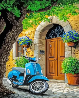 Blue Motorcycle Paint By Numbers