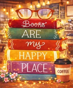 Books Are My Happy Place II Paint By Numbers