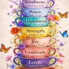 Cups And Butterflies Paint By Numbers