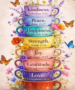 Cups And Butterflies Paint By Numbers
