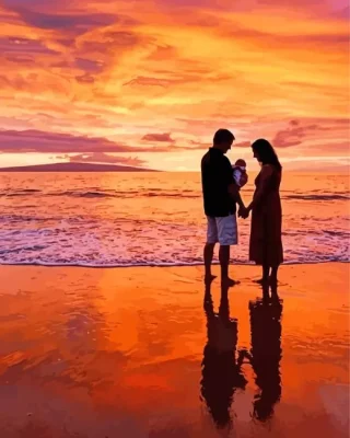 Happy Family Silhouette Paint By Numbers