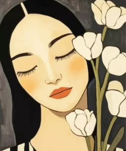 Lady And Flowers Paint By Numbers