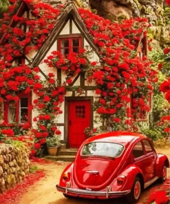 Red Classic Car Paint By Numbers