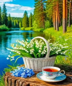 White Flowers Paint By Numbers