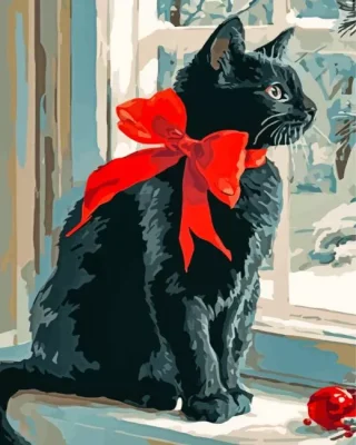 Adorable Black Cat Paint By Numbers