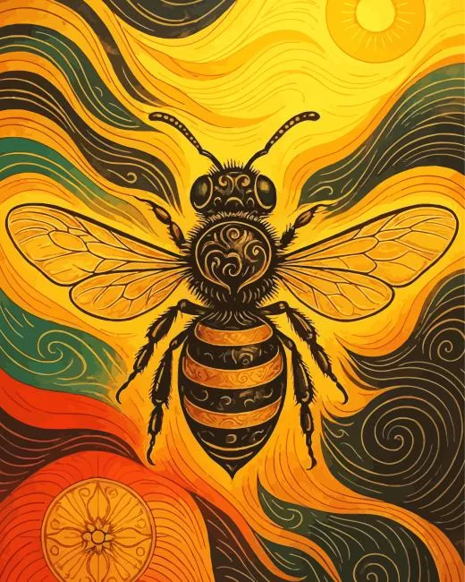 Bee art paint by number Bee Art Paint By Numbers
