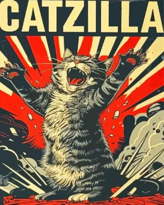 Catzilla Art Paint By Numbers