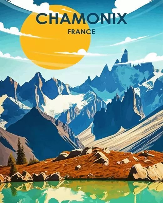 Chamonix France paint by numbers Chamonix France Paint By Numbers
