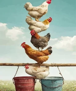Funny Chickens Paint By Numbers