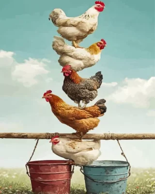 Funny Chickens Paint By Numbers