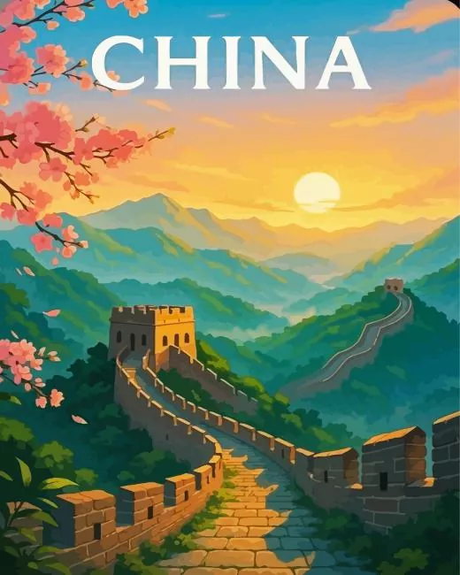 China paint by numbers China Poster Paint By Numbers