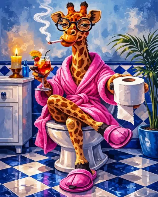 Classy Giraffe paint by number Classy Giraffe Paint By Numbers