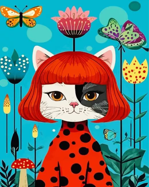 Cool Cat paint by numbers Cool Cat Paint By Numbers