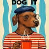 Dog Drinking Coffee Paint By Numbers