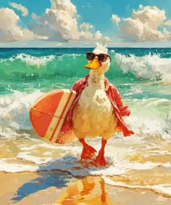 Duck Surfing Paint By Numbers
