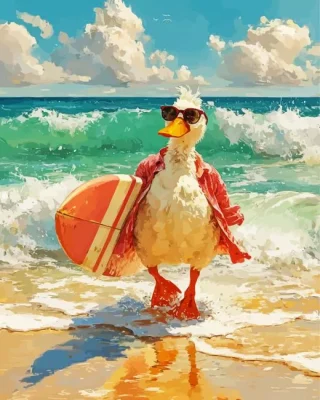 Duck Surfing Paint By Numbers