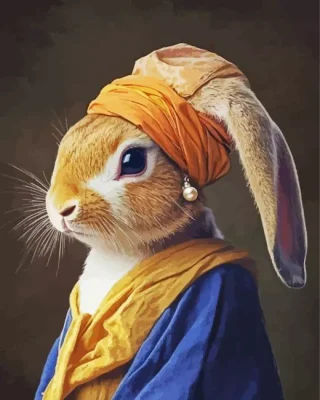 Rabbit With Pearl Paint By Numbers