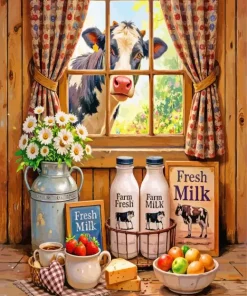 Farm Cow Art Paint By Numbers