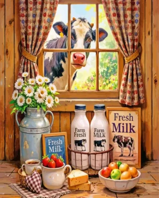 Farm Cow Art Paint By Numbers