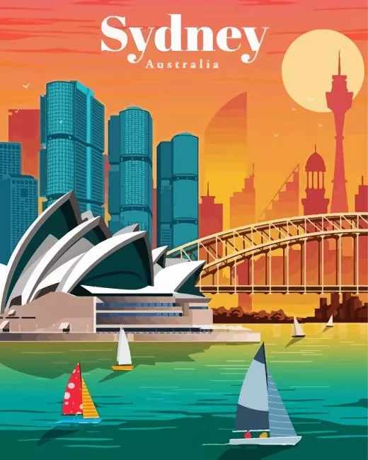 Sydney Australia paint by number Sydney Australia Paint By Numbers