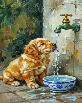 Thirsty Dog Paint By Numbers 
