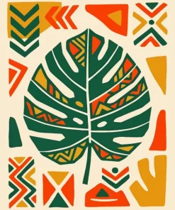 Tribal Leaf Paint By Numbers