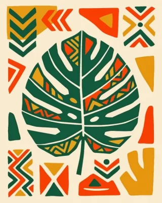 Tribal Leaf Paint By Numbers 