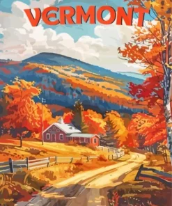 Vermont Poster Paint By Numbers