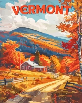 Vermont Poster Paint By Numbers