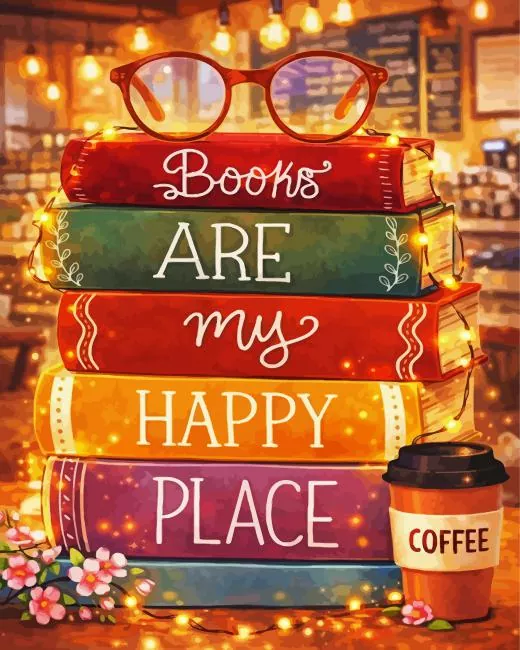 books are my happy place paint by number Books Are My Happy Place Paint By Numbers