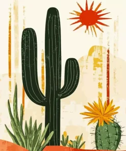 Cactus Art Paint By Numbers