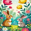 Cute Rabbits Paint By Numbers