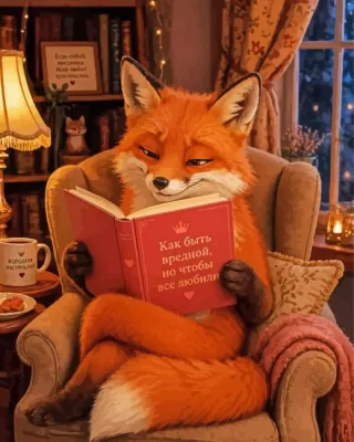 Fox Reading A Book Paint By Numbers