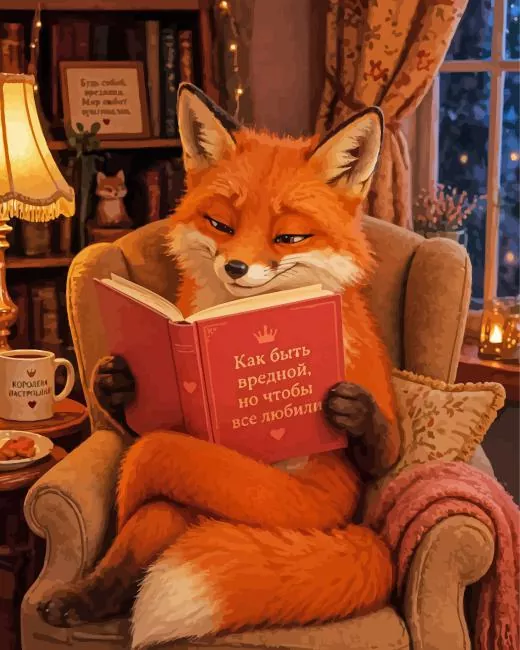 fox reading a book paint by numbers Fox Reading A Book Paint By Numbers