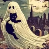 Ghost And Cat Paint By Numbers